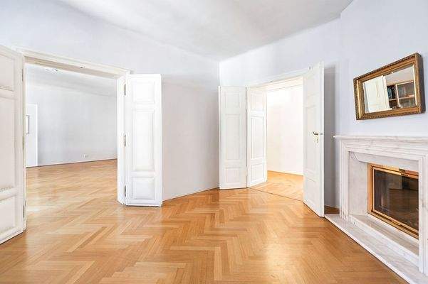 Wien-1.-Bezirk-Wohnung-Wohnbereich-Kaminzimmer