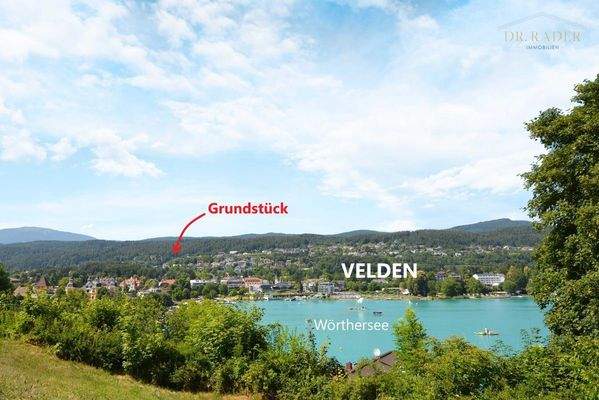 Velden mit Blick zum Grundstück