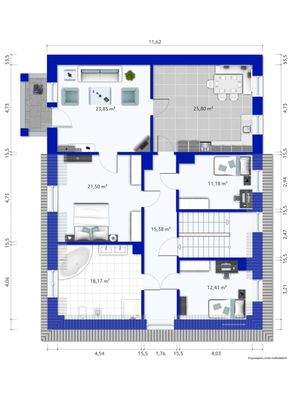 Grundrisse OG möbliert