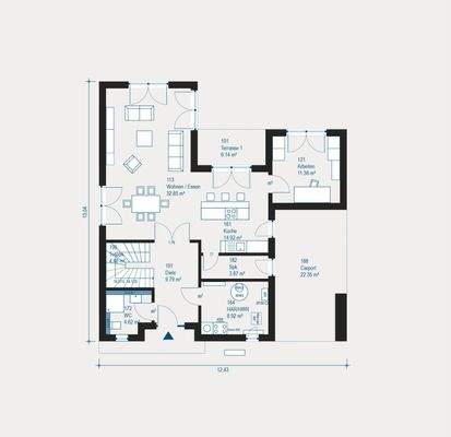 Moderne Familienvilla Grundriss