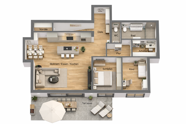 Grundriss Erdgeschoss 3d