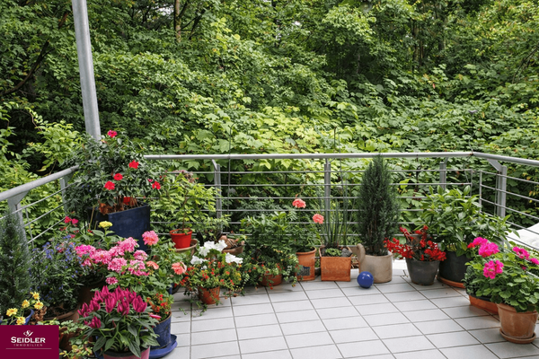 Überdachter SW-Balkon