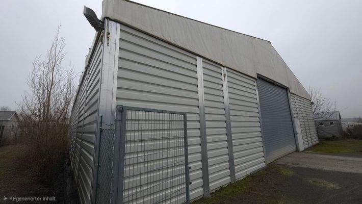 Seitliche Außenansicht zum Rolltor