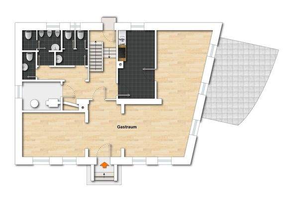 Grundriss EG (nicht maßstabsgetreu - kann vom Original abweichen) 