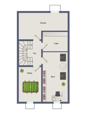 Der Grundriss im Untergeschoss