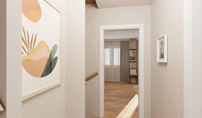 Heller und freundlicher Flur im Obergeschoss