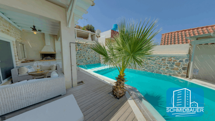 Kreta, Pitsidia: Wunderbare Villa mit Pool und Blick auf die Berge von Psiloritis