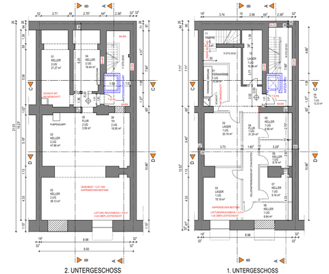 Grundriss 2. und 1. UG
