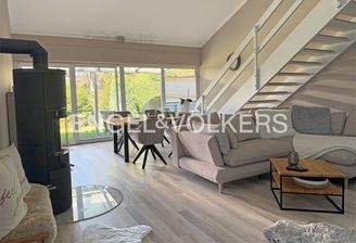 Wohn-und Esszimmer mit Kaminofen