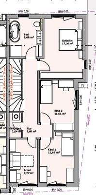 Grundriss Obergeschoss Wohnung 2