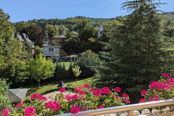 Blick vom Balkon in den Harz