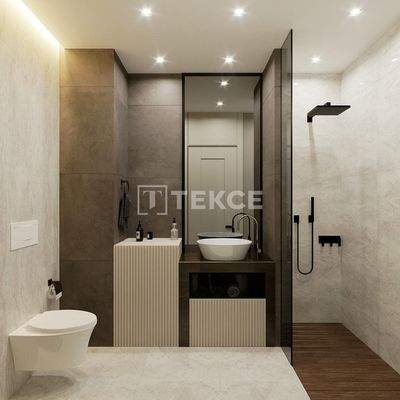 On-Site Flats with Pool and Security in Istanbul Kucukcekmece