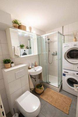 Badezimmer mit Dusche - (KI generiert)