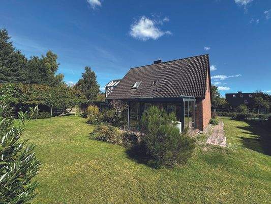 Blick auf die Rückseite des Hauses