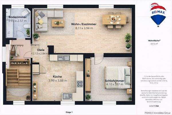 REMAX Immobilien DeLux Mehrfamilienhaus Grundriss OG Saarbrücken Mark Borowicz