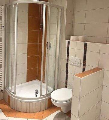 modernes Badezimmer, u.a. mit Dusche