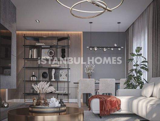 Flats in a Complex with Pool in Istanbul Pendik