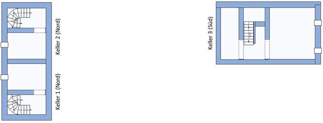 2 Keller (Nord) 1 Keller (Süd)
