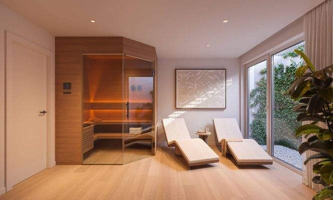 Hobbyraum mit Lichthof - Wellnessbereich mit Sauna Visualisierung