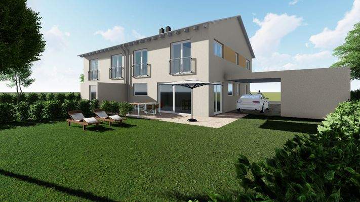 Außenansicht - Rückseite mit Garten Haus  2