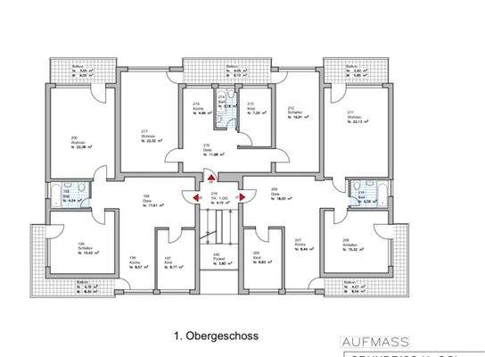 1. Obergeschosswohnung mit zwei Balkonen