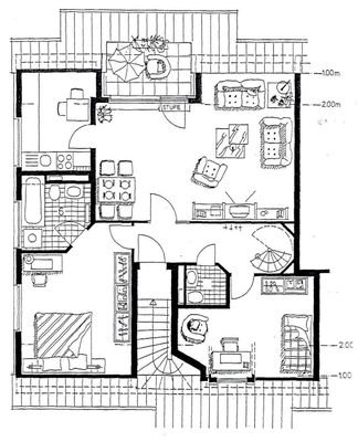 Grundriss-Skizze 1. Obergeschoss