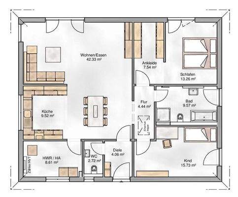 Grundriss Bungalow 118