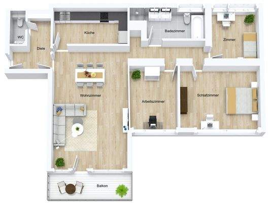 Grundriss 4 Zimmer
