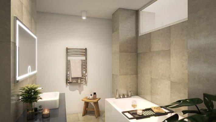 hochwertig ausgestattetes Badezimmer