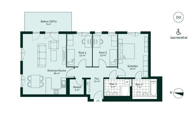 Komfortabler Grundriss