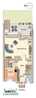 Erdgeschoss, möbliert, animiert