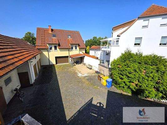 Vorderhaus Dachterrasse Blick Innenhof