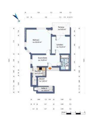 Grundriss ohne Möbilierung