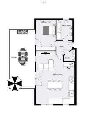Grundriss Möblierungsvorschlag ohne Maß