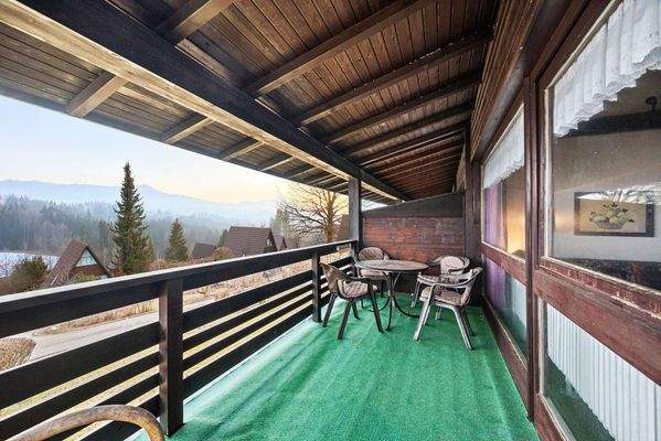 Balkon Südwest mit Blick nach West Sonnenuntergang