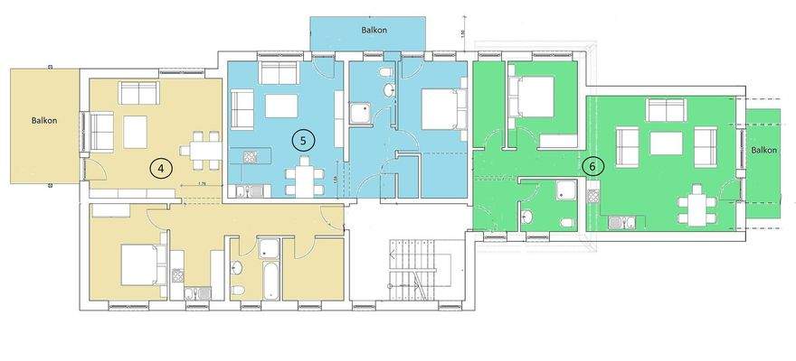 Obergeschoss Wohnung 6 grün
