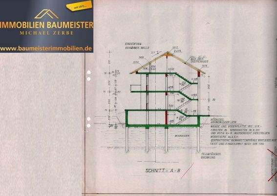 Schnitt vorderes Haus Immobilien Baumeister Neubur