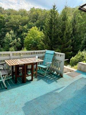 A Terrasse vor dem Haus