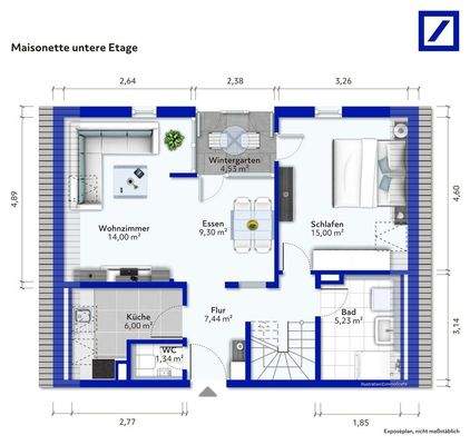Grundriss bem. Mais. ETW Eislingen unten