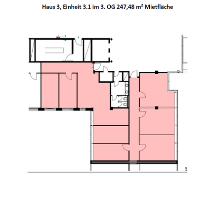 Grundriss Haus 3, Einheit 3.1 im 3.OG, ca. 247,48 