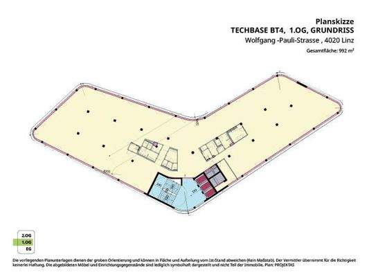 Techbase BT4, 1.OG, Grundriss