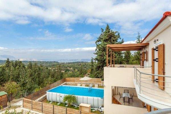 Kreta, Gavalochori: Zwei Villen und ein Studio mit einzigartigem Panoramablick auf das Meer zu verkaufen