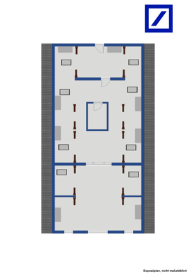 Grundriss  Dachgeschoss über Gewerbe nicht maßstäblich