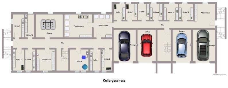 Grundriss mit Beipsielmöblierung