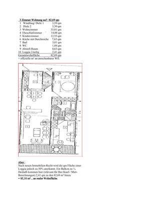 Grundriss + Wfl. Maße