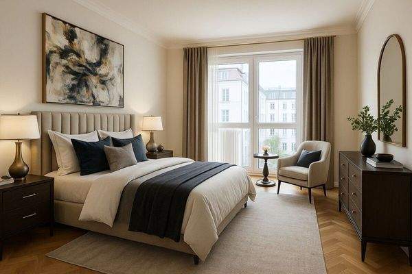 Schlafzimmer möbliert