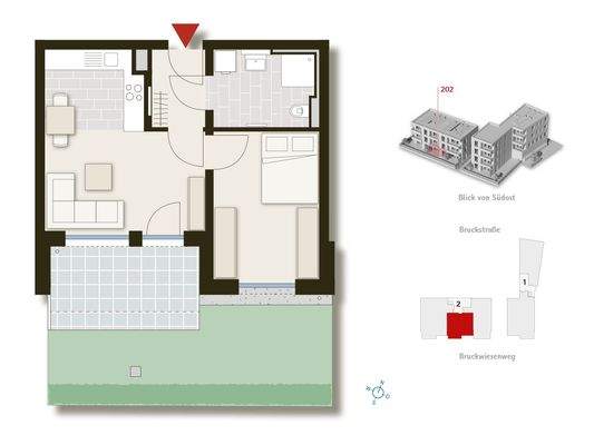 Grundriss mit Garten
