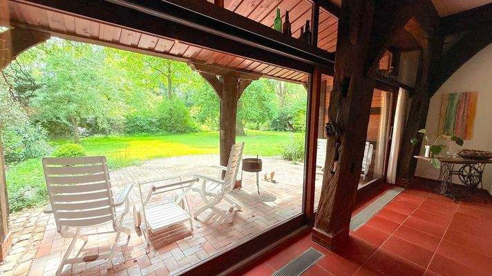 Gartenblick Wohnzimmer