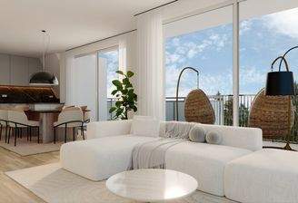 Visualisierung Wohn- und Essbereich Penthouse