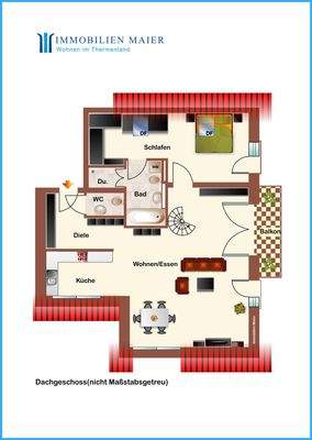 Grundriss Dachgeschoss (nicht Maßstabsgetreu)